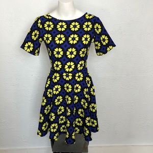 90s 2000s Y2K Geometric Floral Dress